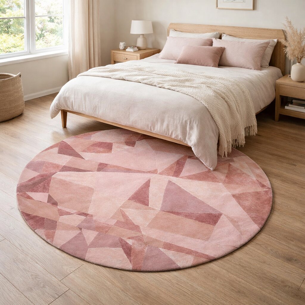 Round Rug Hand Tufted Wool Viscose Rug 7x7 8x8 9x9 Circle Carpet