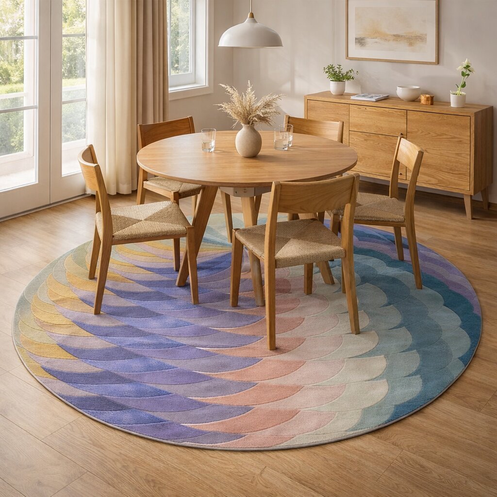 Hand Tufte Round Rug 5x5 6x6 7x7 8x8 Living Room Bedroom Wool Carpet