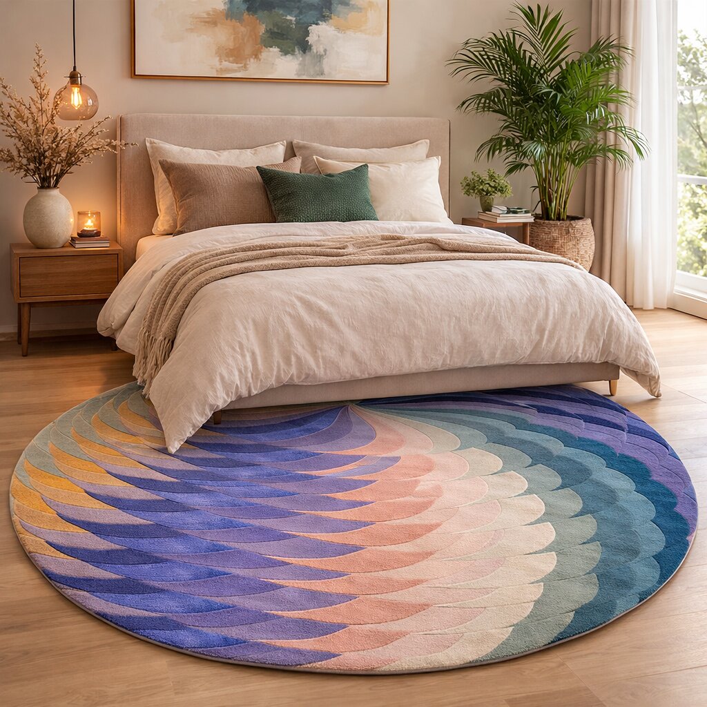 Hand Tufte Round Rug 5x5 6x6 7x7 8x8 Living Room Bedroom Wool Carpet