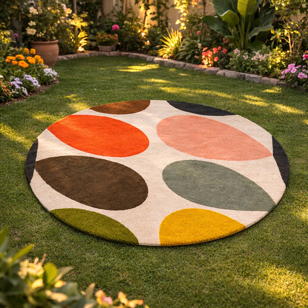 Hand Tufted Round Carpet Rug 6x6 7x7 8x8 9x9 Circle Rug Living Room