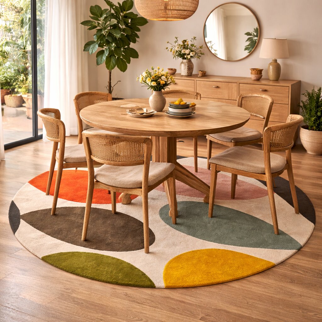 Hand Tufted Round Carpet Rug 6x6 7x7 8x8 9x9 Circle Rug Living Room