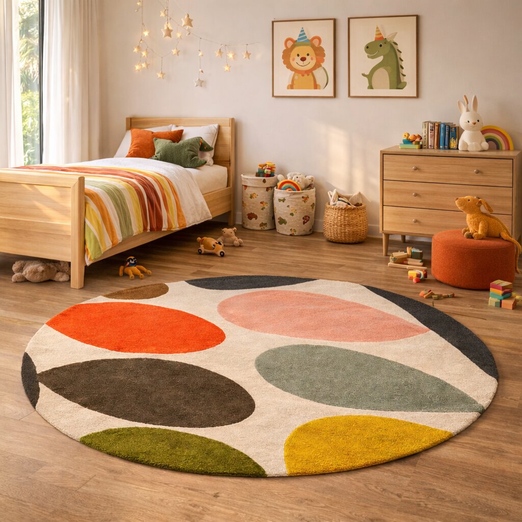 Hand Tufted Round Carpet Rug 6x6 7x7 8x8 9x9 Circle Rug Living Room