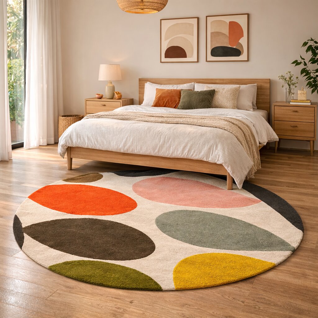 Hand Tufted Round Carpet Rug 6x6 7x7 8x8 9x9 Circle Rug Living Room