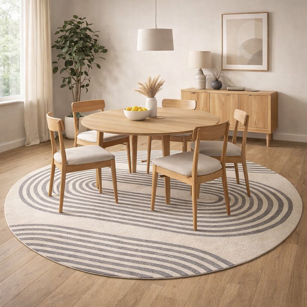 Tufted carpet  9x9 8x8 7x7 6x6  Handmade wool carpet  Ivory area rugs  Round shape  Geometric design