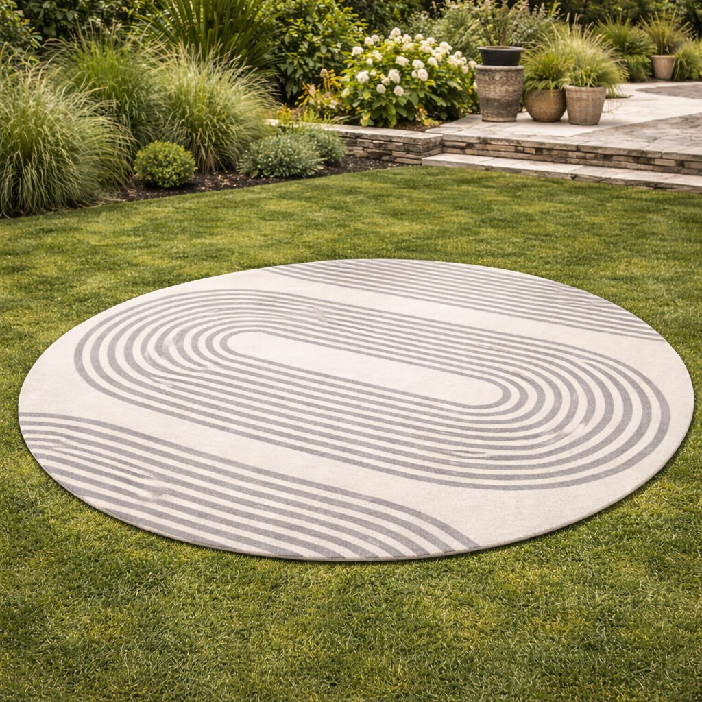 Tufted carpet  9x9 8x8 7x7 6x6  Handmade wool carpet  Ivory area rugs  Round shape  Geometric design