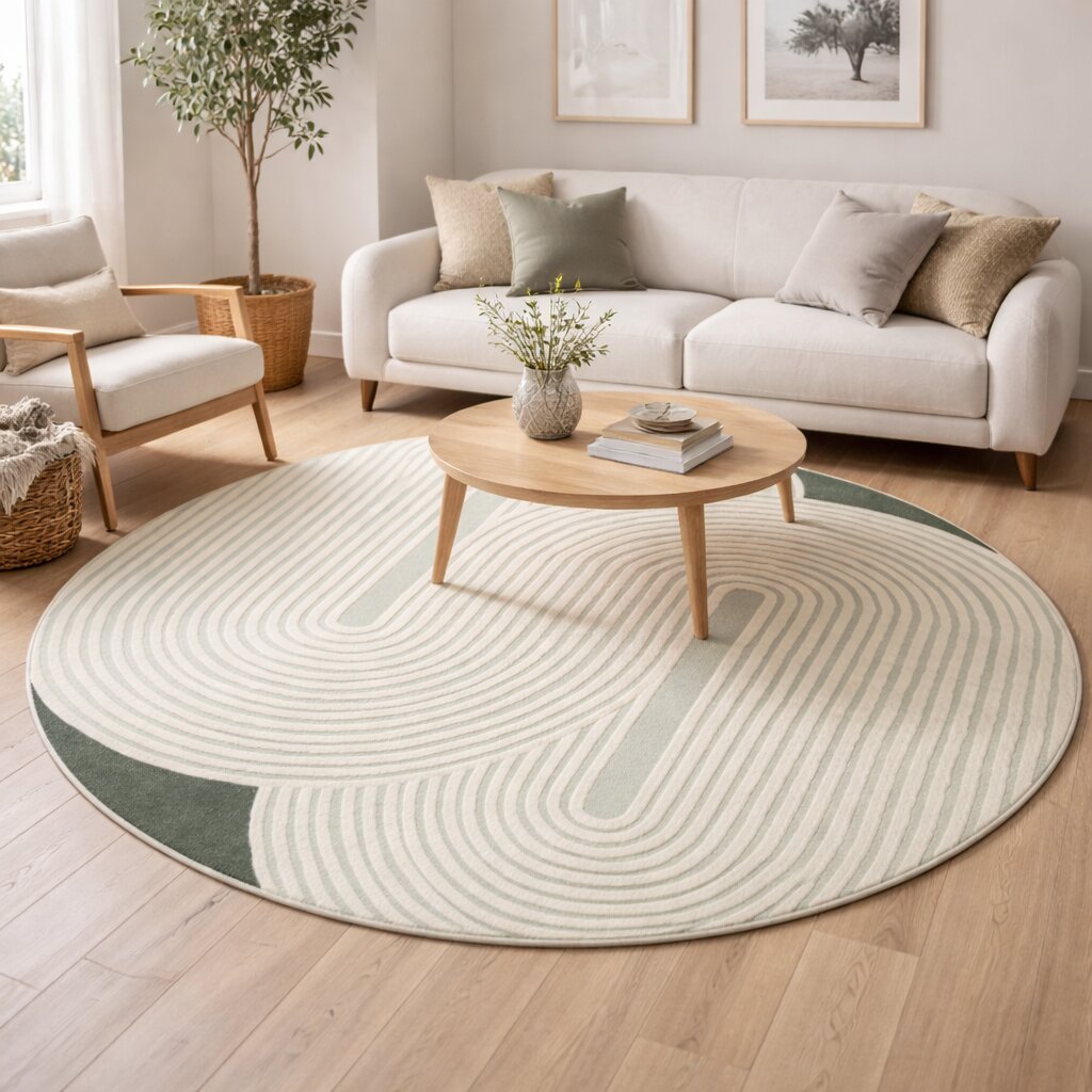 Round Emerald Green Rug 5x5 6x6 7x7 8x8 Wool Large Rug Circle Carpet Hallway Bedroom Contemporary Green Carpet