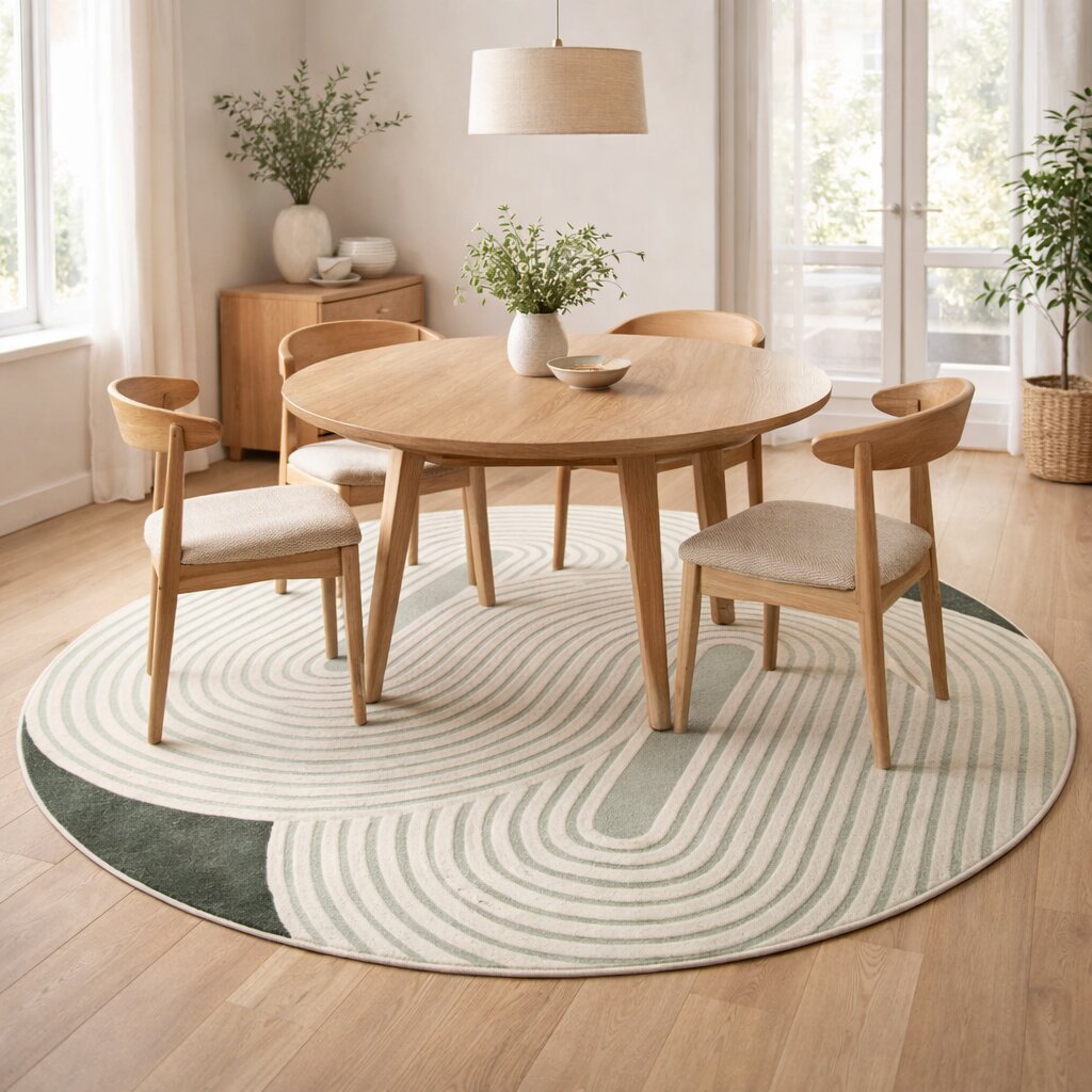 Round Emerald Green Rug 5x5 6x6 7x7 8x8 Wool Large Rug Circle Carpet Hallway Bedroom Contemporary Green Carpet