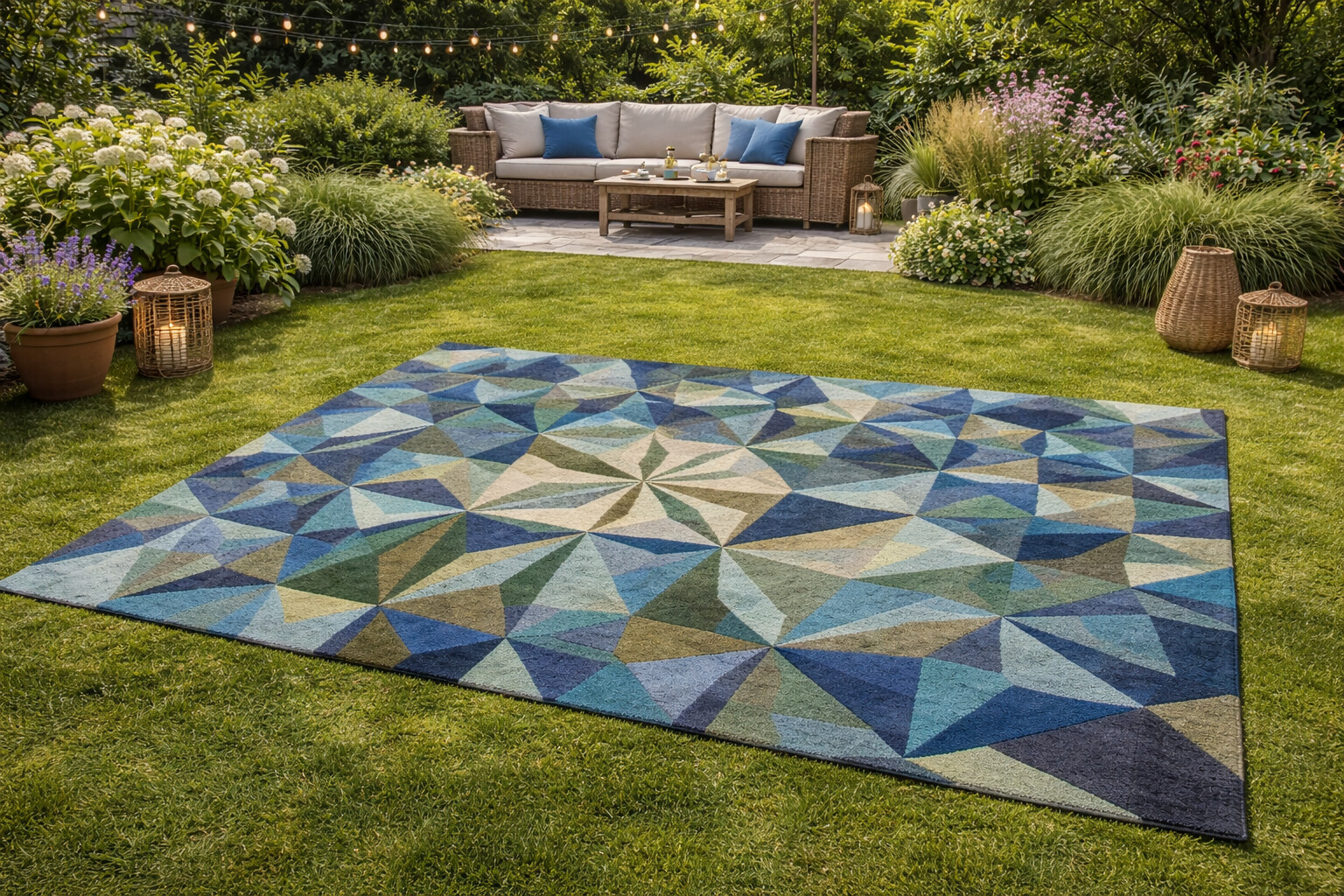 Blue Area Rug Hand Tufted 6x8 6x9 5x7 5x8 Wool Carpet Living Bedroom Handmade Rugs