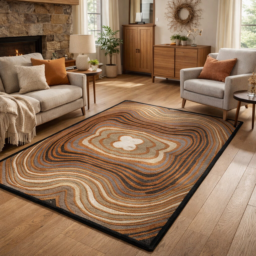 Premium Wool Tufted Geometric Area Rug - Rectangle Shape for Living Room Bedroom Available in 5x8 7x10 8x13 9x12 Sizes