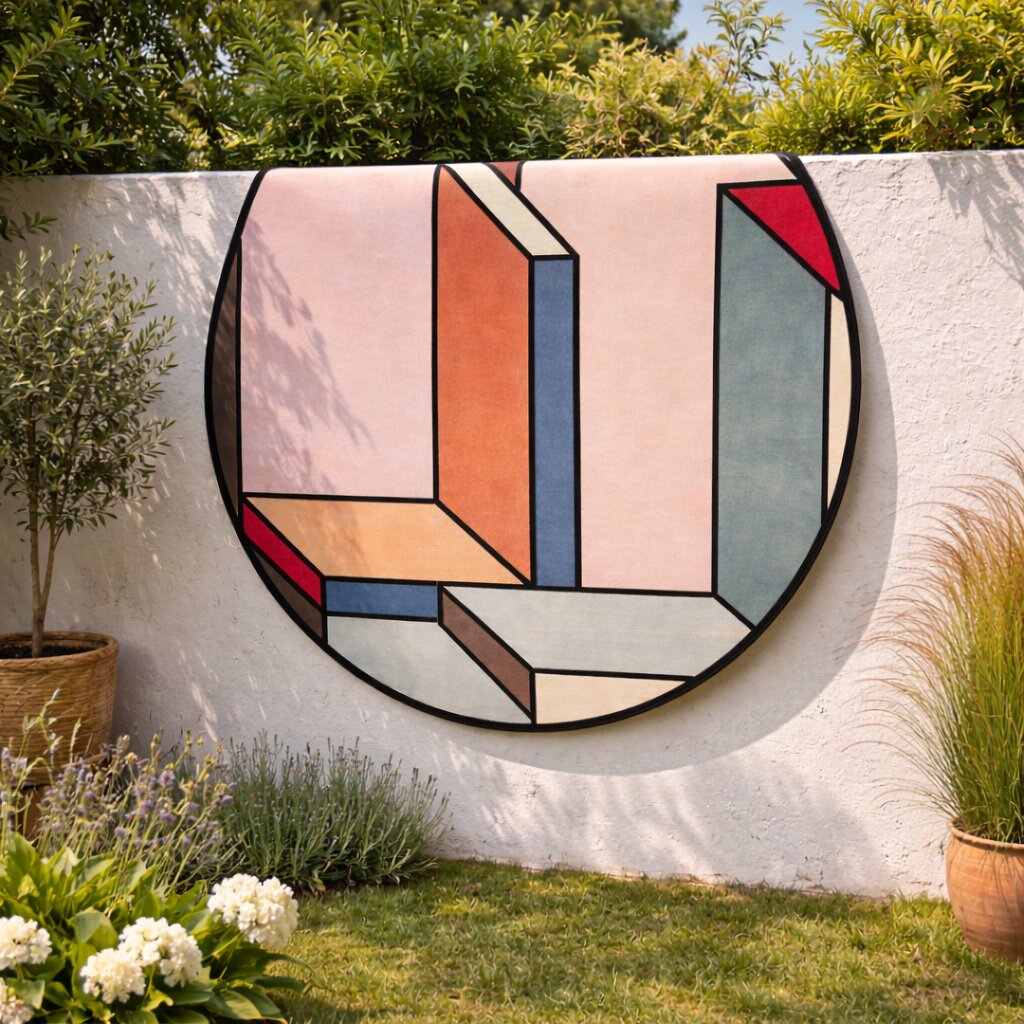 Circle Rug Hand Tufted 6x6 7x7 8x8 9x9 Pink Carpet Modern Floor Carpet Living Room Rug