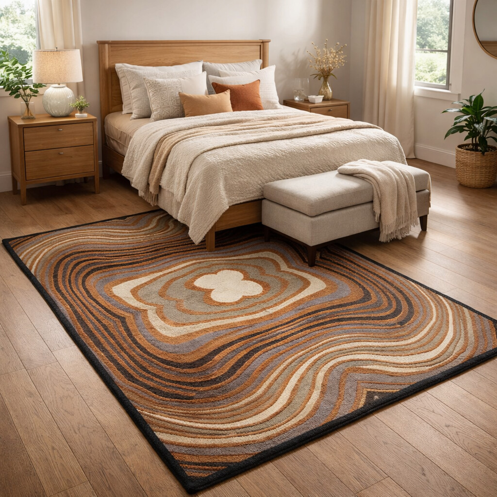 Premium Wool Tufted Geometric Area Rug - Rectangle Shape for Living Room Bedroom Available in 5x8 7x10 8x13 9x12 Sizes