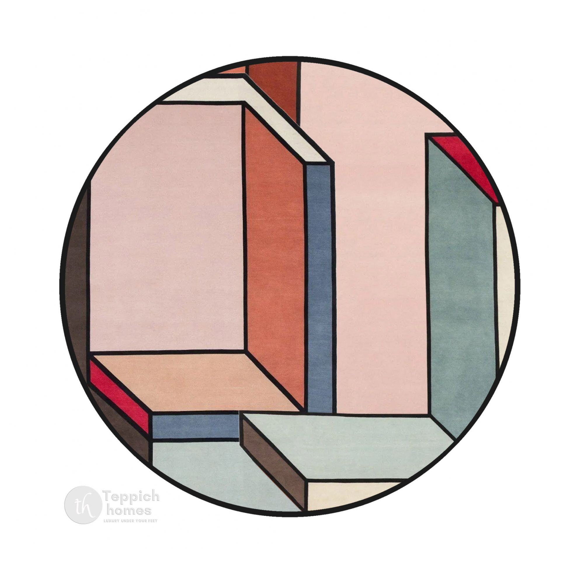 Circle Rug Hand Tufted 6x6 7x7 8x8 9x9 Pink Carpet Modern Floor Carpet Living Room Rug