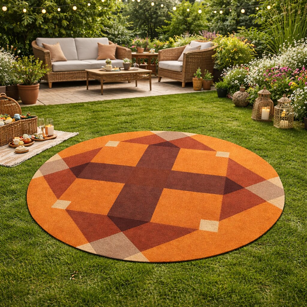 Brown Hand Tufted 5x5 6x6 7x7 8x8 Wool Area Rug Circle Tufte Rugs Bedroom Dinning Room Tuft