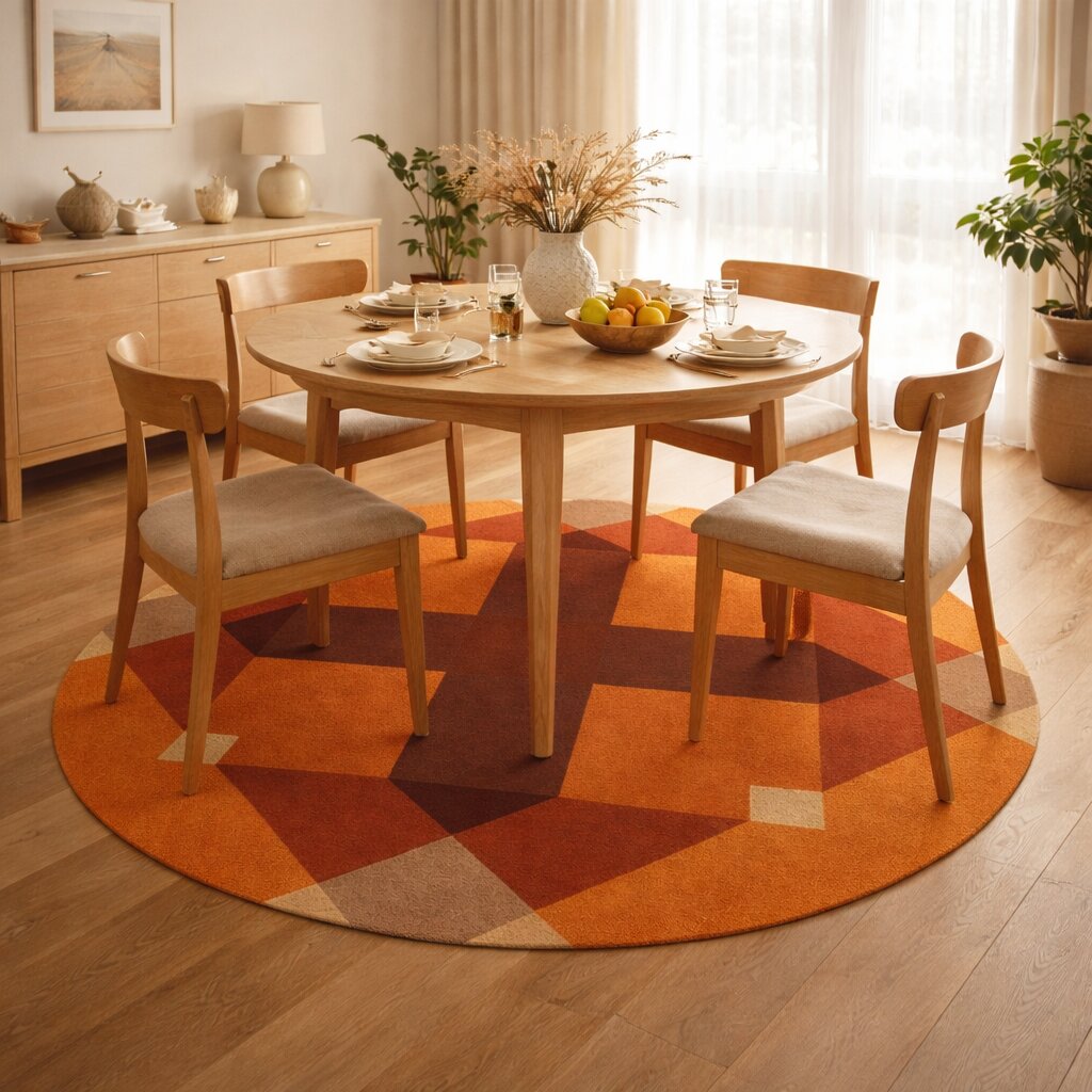 Brown Hand Tufted 5x5 6x6 7x7 8x8 Wool Area Rug Circle Tufte Rugs Bedroom Dinning Room Tuft
