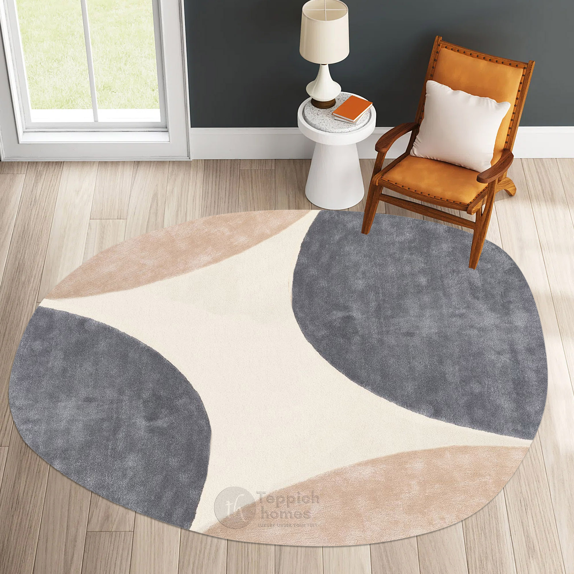 Curve Shield Rug Earthtone Soft Curve Wool Rug | 12x15 ft