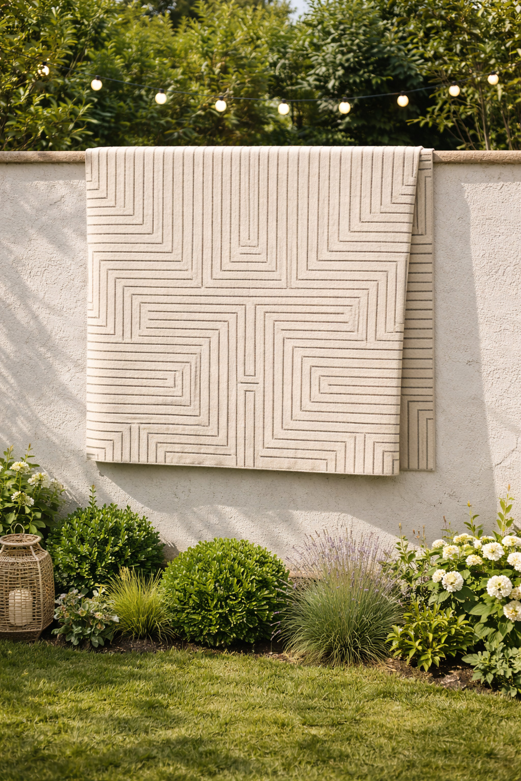 White Rug Striped Rug 5x7 5x8 6x8 6x9 Wool Carpet Bedroom Living Room