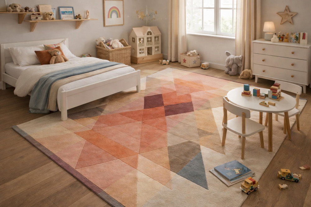 Image of Tufted, Modern Multi Color, Handmade Rug, 6x8, 6x9, 6x10, 7x10, Wool Area Rug, Bedroom