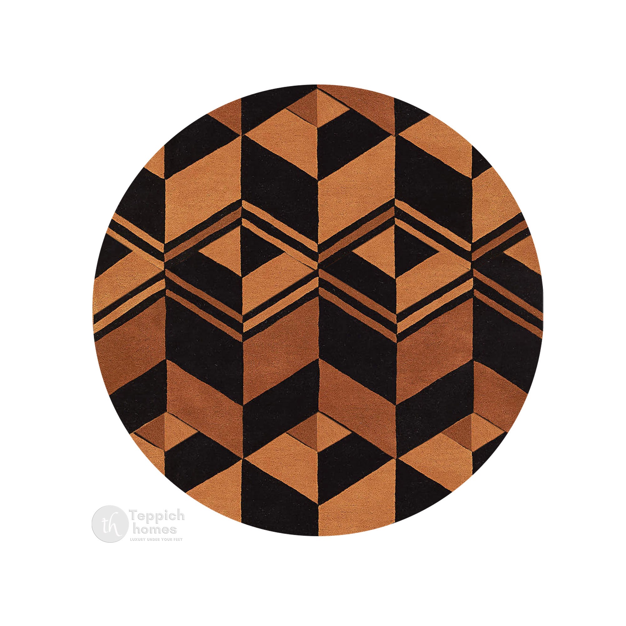 Rust Round Rug 9x9 10x10 11x11 12x12 Hand Tufted Dinning Room Contemporary Carper Wool Large Area Rug