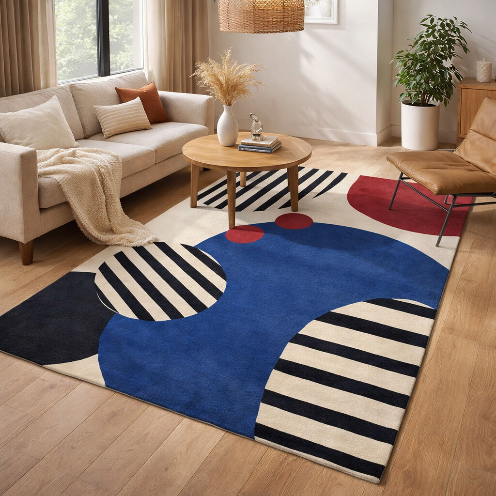 Hand Tufted Geometric Rug 4x6 5x7 5x8 6x8 Wool Custom Rug Floor Carpet