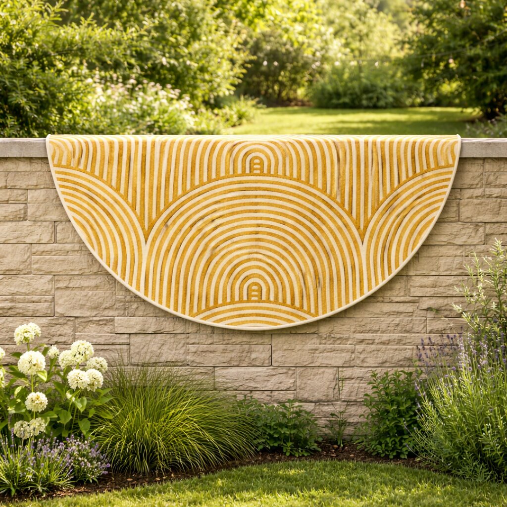 Mustard round rug  Arch pattern rug  Handmade  Arch tufted rug  8x8 9x9 10x10 11x11  Bedroom Living room