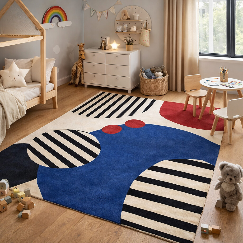 Hand Tufted Geometric Rug 4x6 5x7 5x8 6x8 Wool Custom Rug Floor Carpet