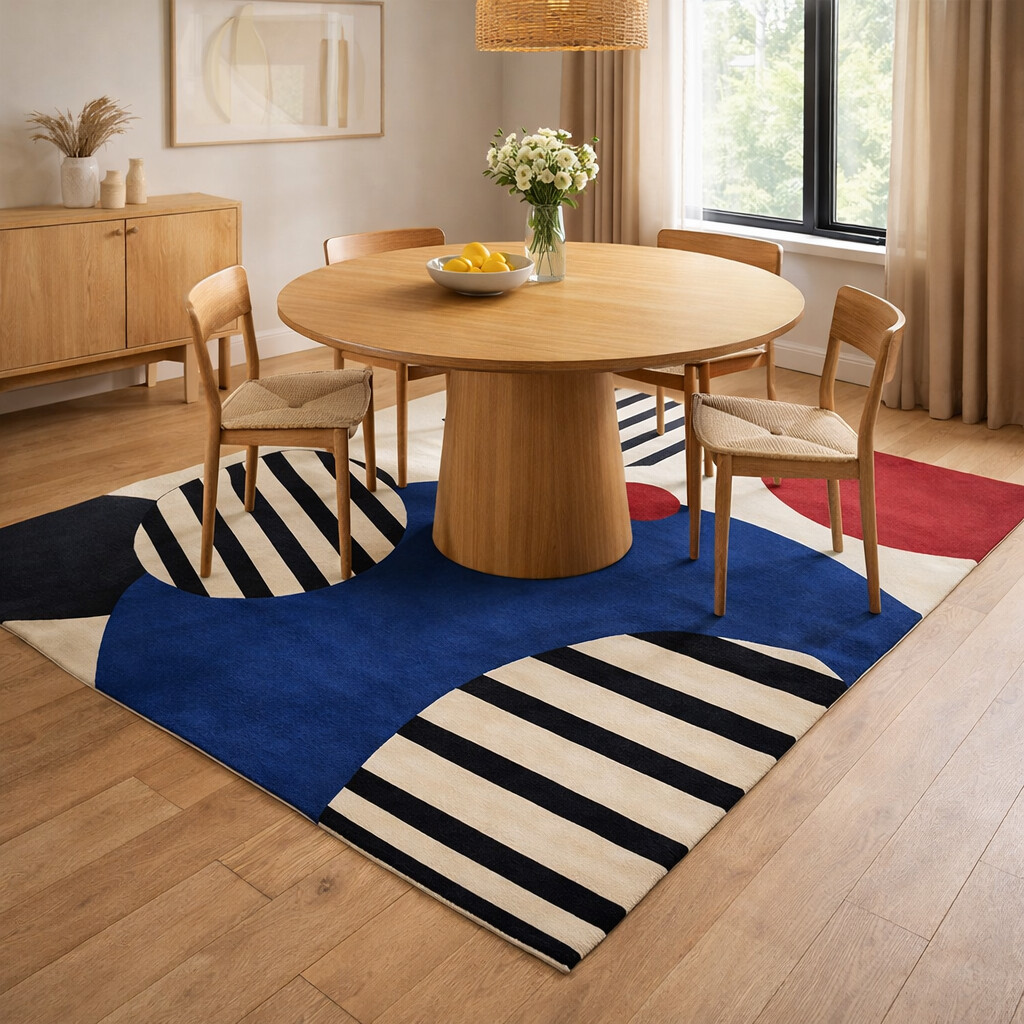 Hand Tufted Geometric Rug 4x6 5x7 5x8 6x8 Wool Custom Rug Floor Carpet