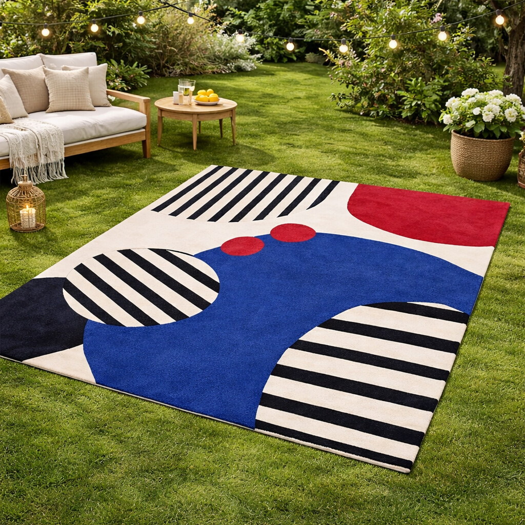 Hand Tufted Geometric Rug 4x6 5x7 5x8 6x8 Wool Custom Rug Floor Carpet