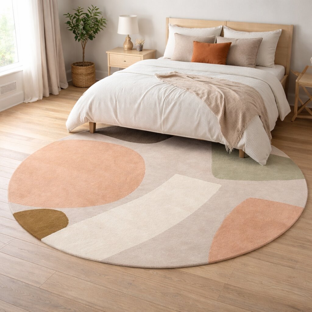 Round Rug Tufted 6x6 7x7 8x8 9x9 Circle Rug Bedroom Living Room