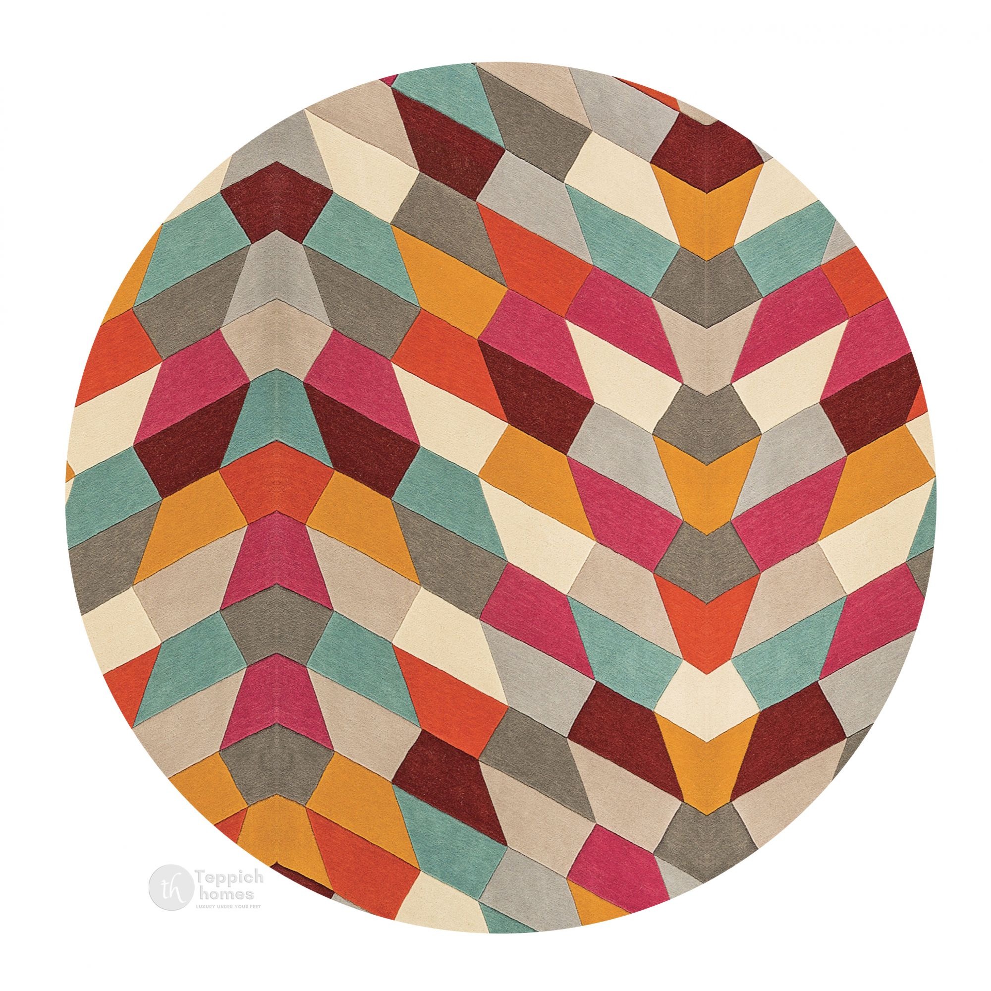 Multicolor Rug Hand Tufted 6x6 7x7 8x8 9x9 Mid Century Rug Round Carpet