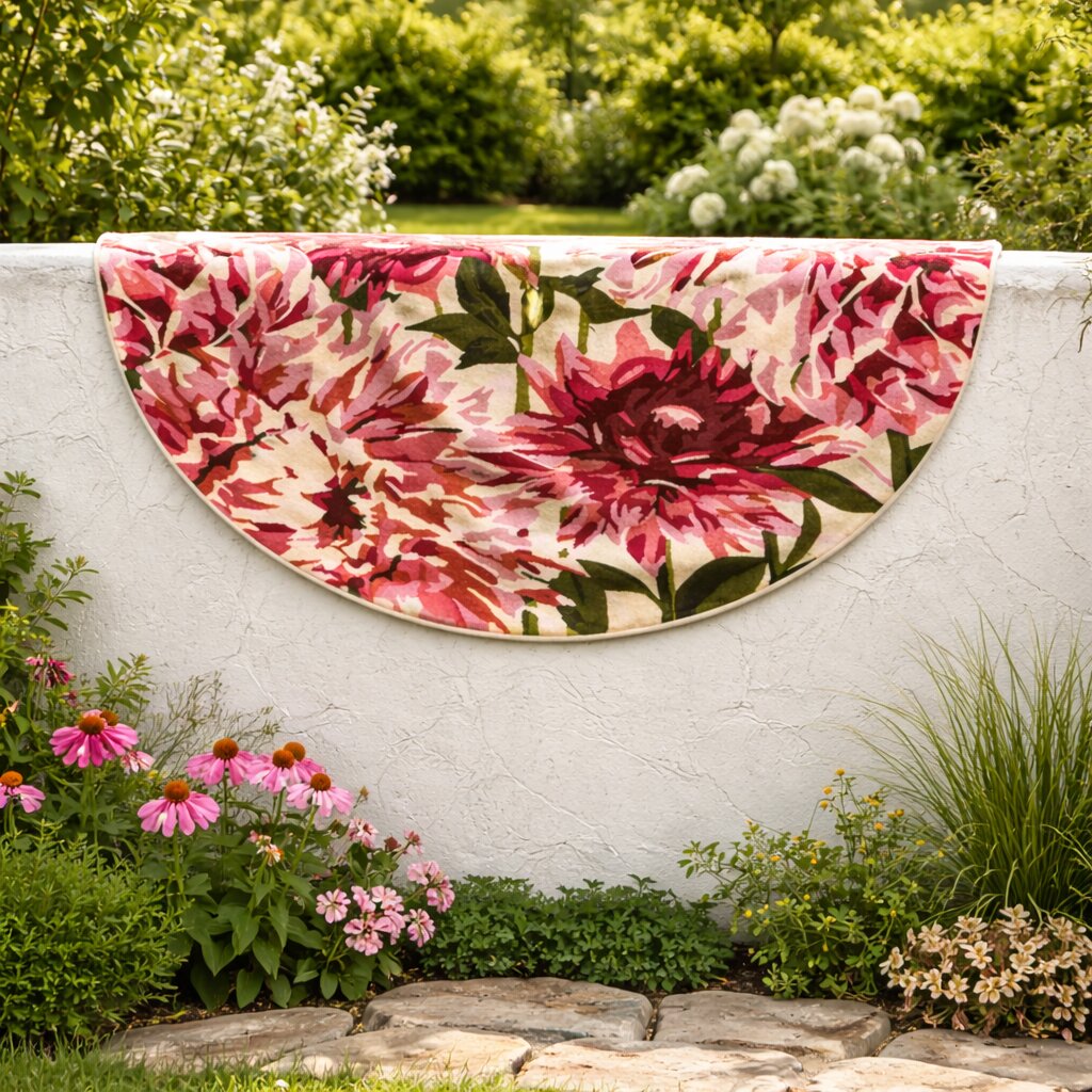 Pink Area Rug Flower Rug 10x10 11x11 12x12 13x13 Round Rug Living Room