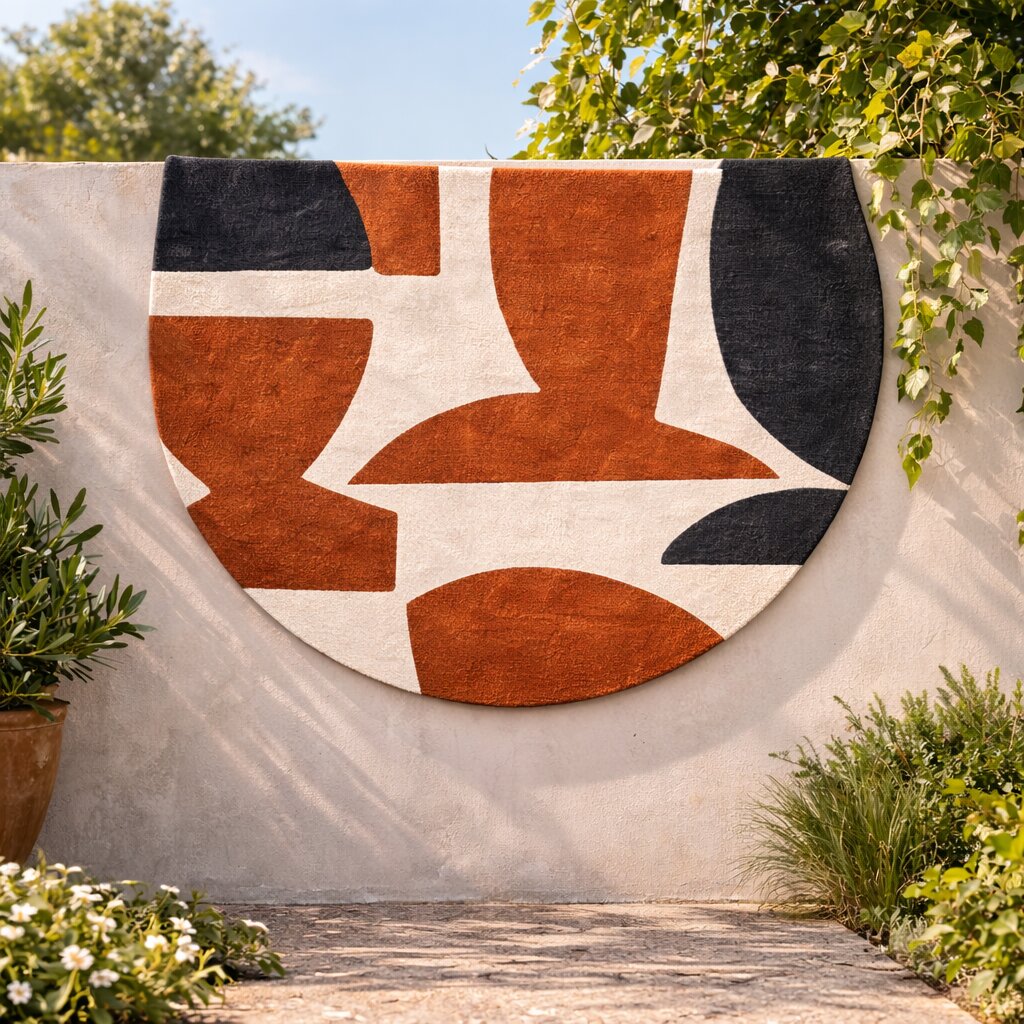 Hand Tufted Round Rug Irregular Design Rug 7x7 8x8 9x9 10x10 Contemporary Carpet