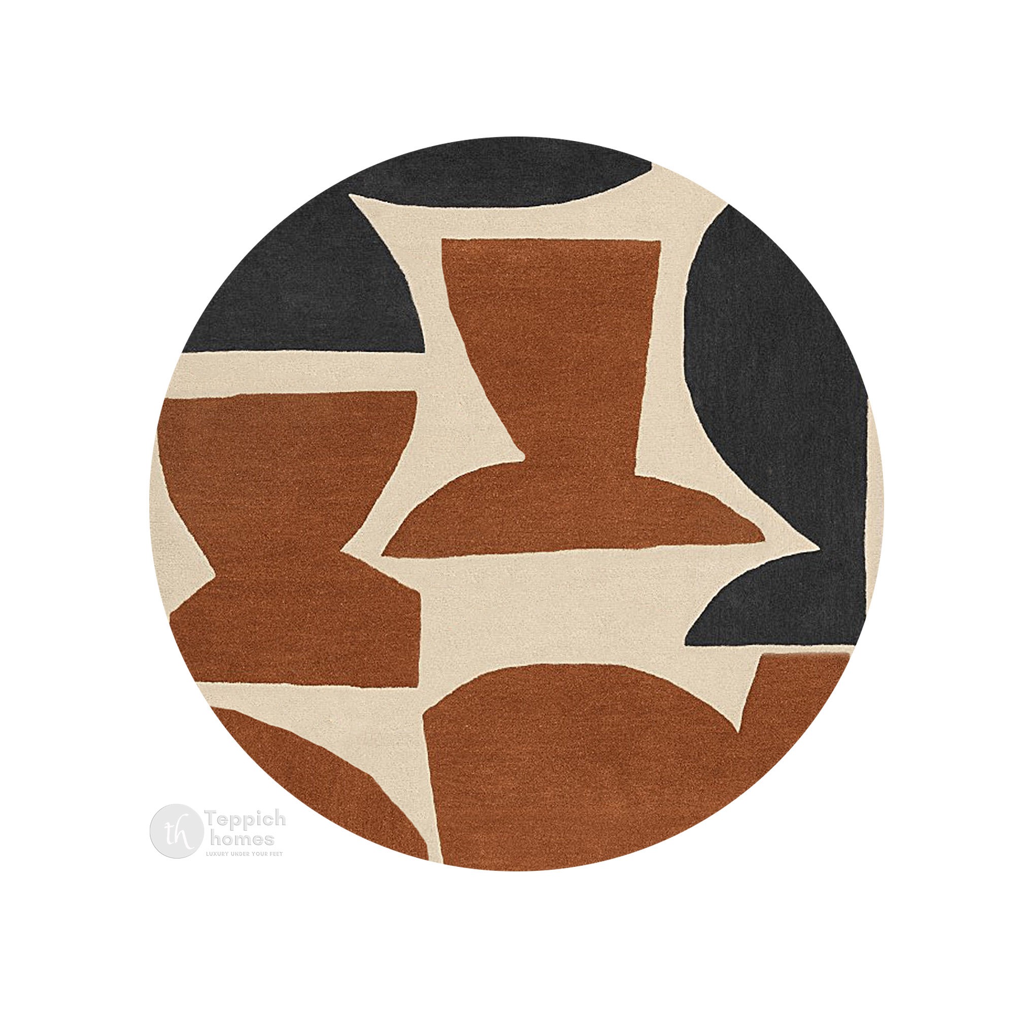 Hand Tufted Round Rug Irregular Design Rug 7x7 8x8 9x9 10x10 Contemporary Carpet