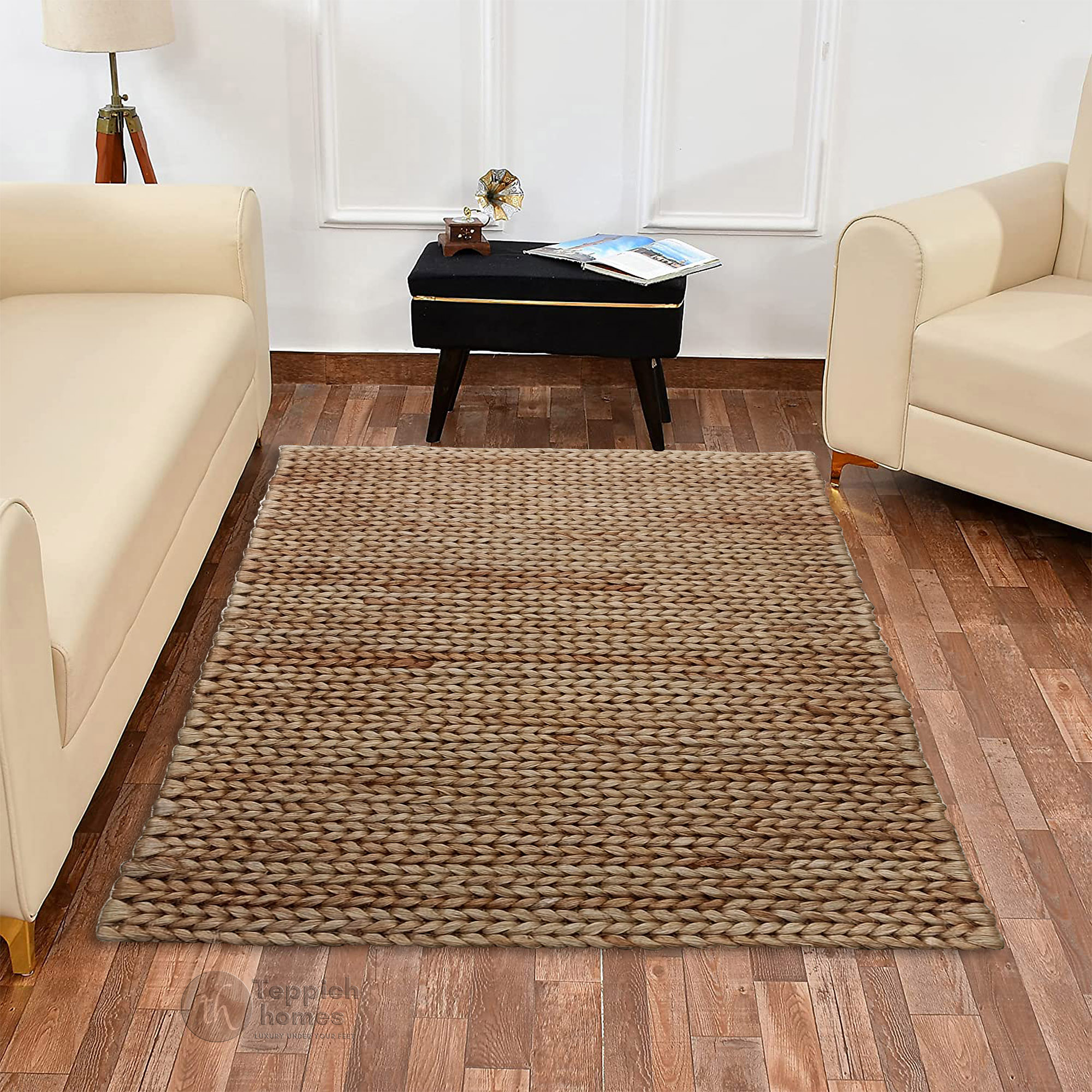 9x10 Rectangle Handmade Woven Area Rugs, Natural Color Rectangular Carpets for Bedroom ...
