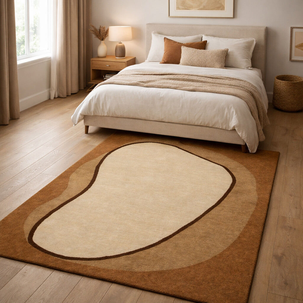 Premium Beige Geometric Area Rug - Tufted Rectangular Carpet for Kids Bed and Living Rooms - Available in Sizes 5x7 6x9 8x10 and 10x13