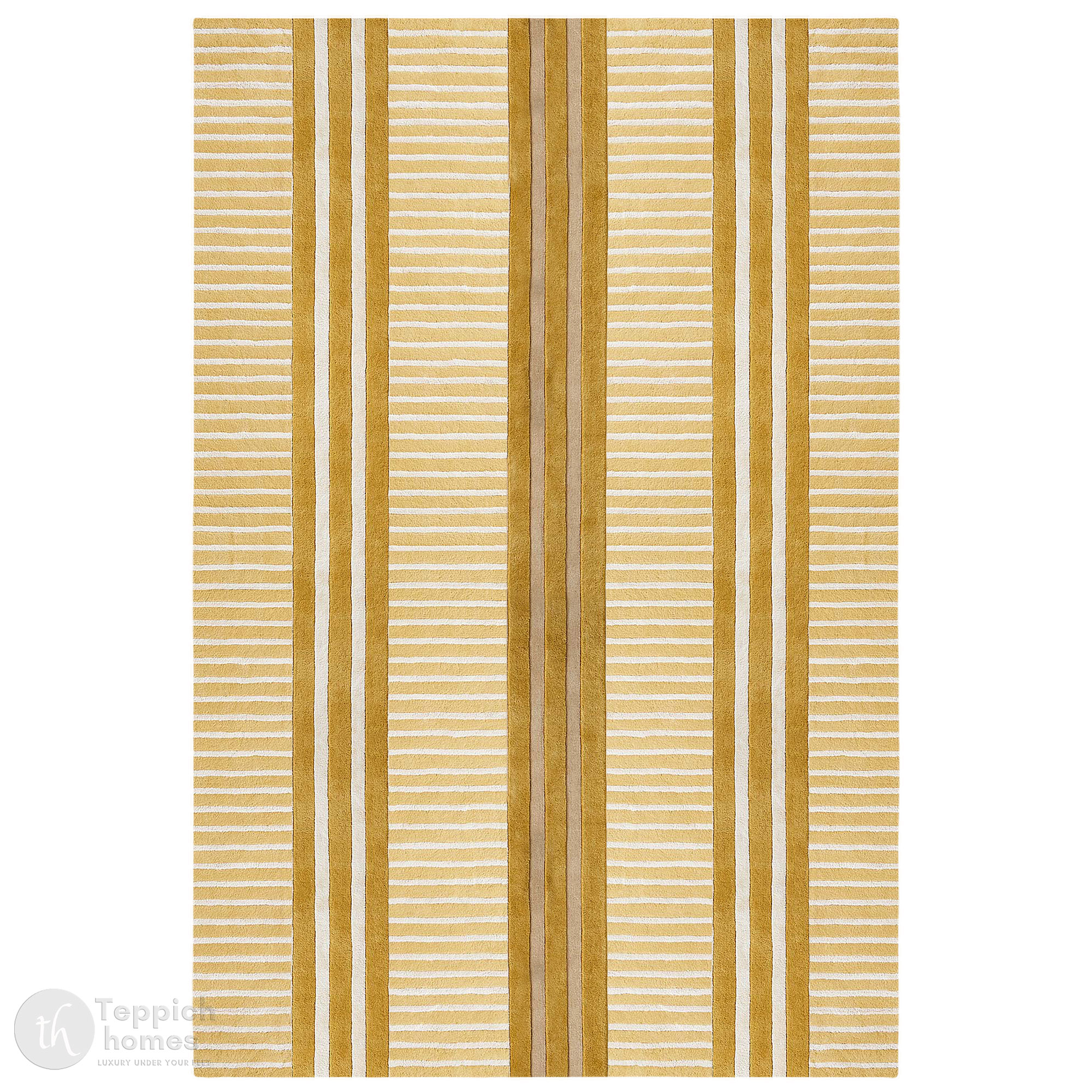 Modern Beige Striped Area Rug Contemporary Geometric Carpet for Living Room and Bedroom