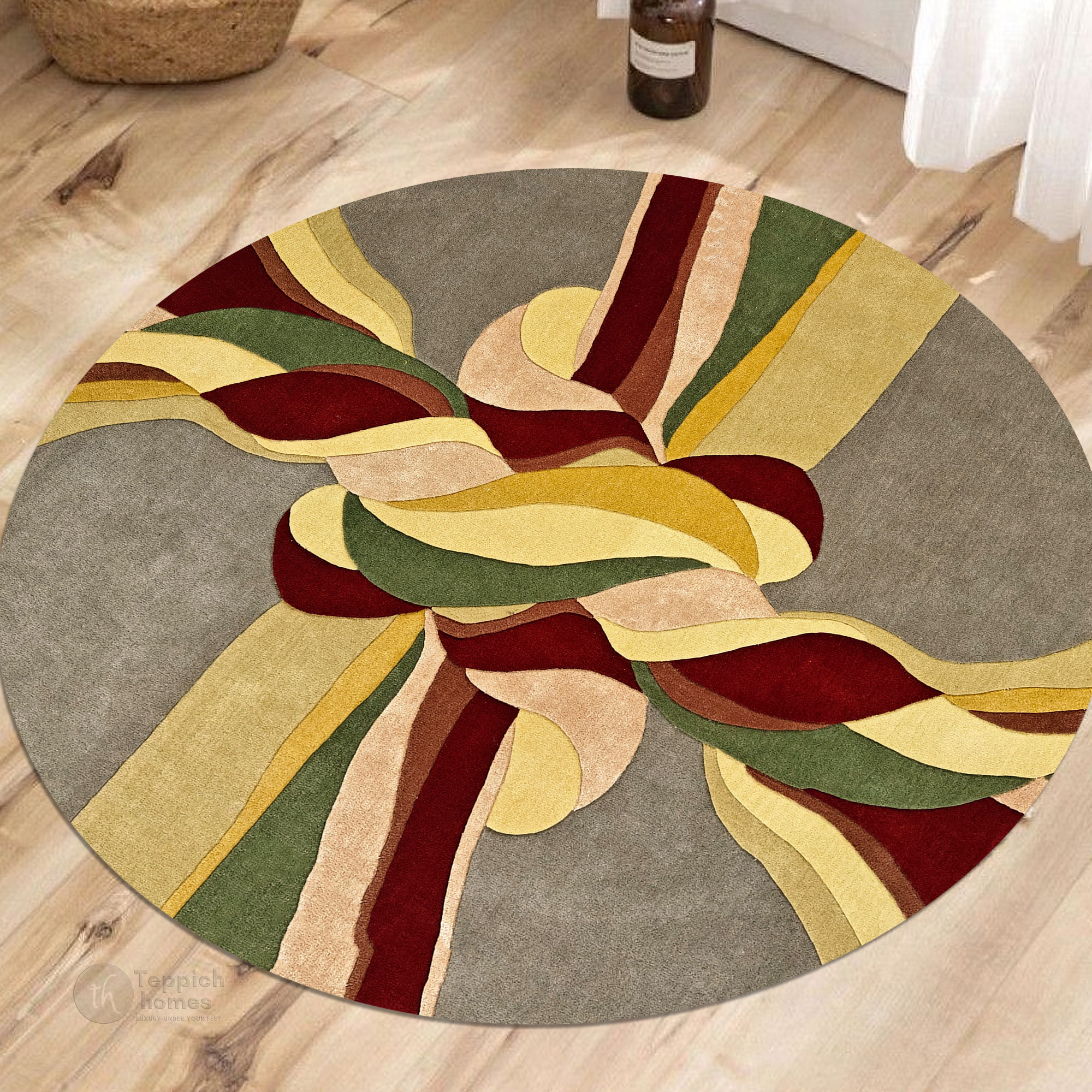 Abstract Twisted Pattern Bedroom Rug 12x12