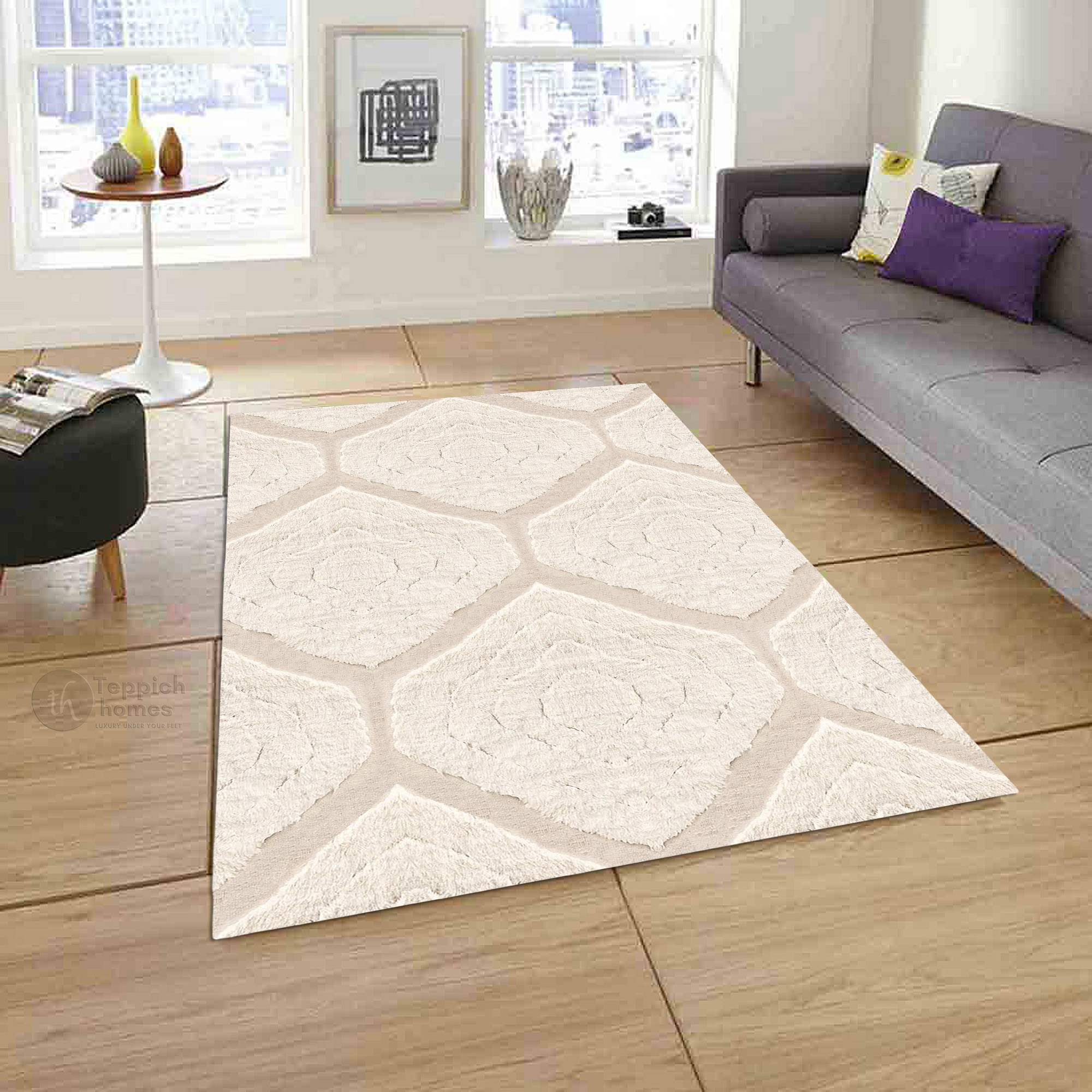 Textured Rugs 9x12 Textured Diamond Bedroom Rug | 9x12 ft