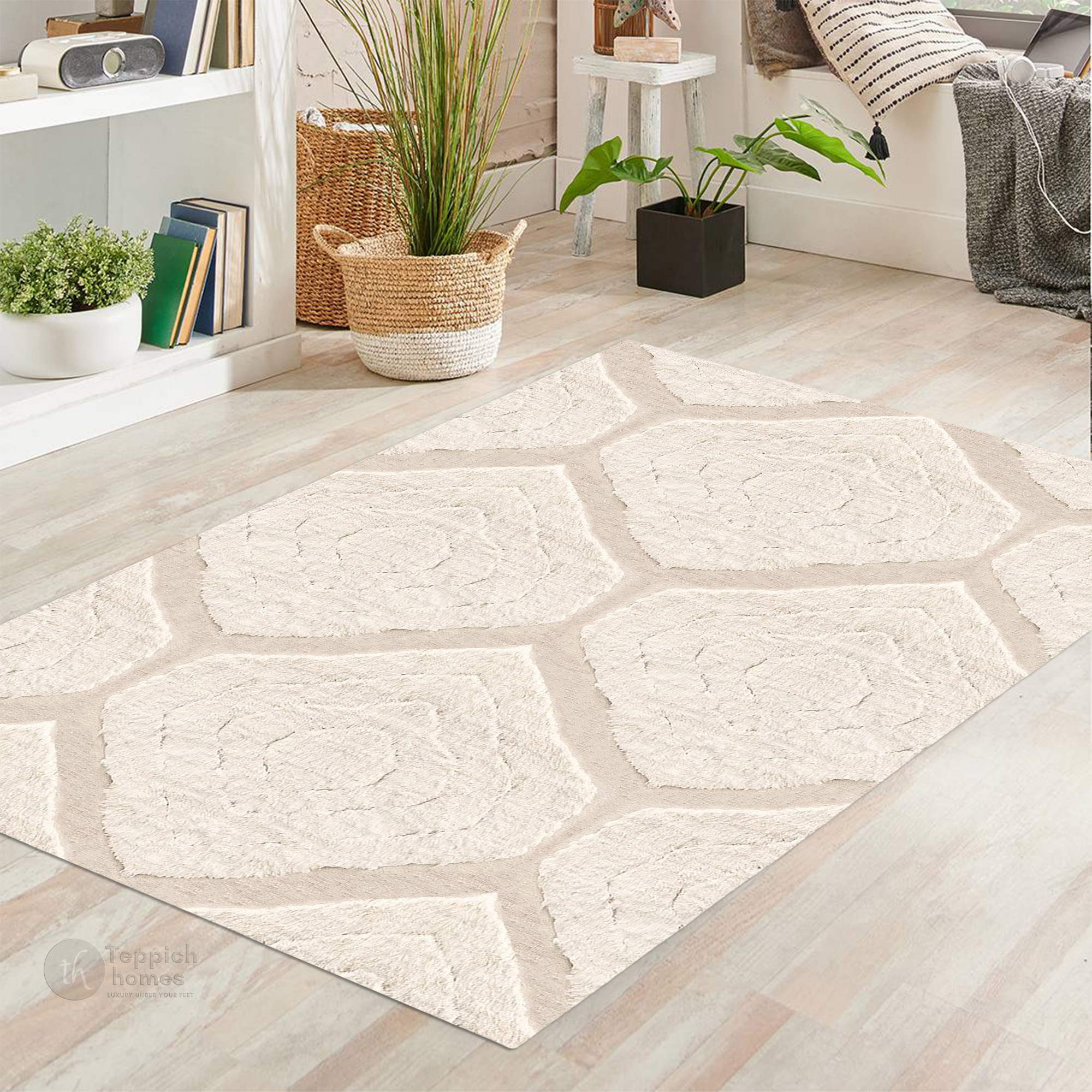 Textured Rugs 9x12 Textured Diamond Bedroom Rug | 9x12 ft
