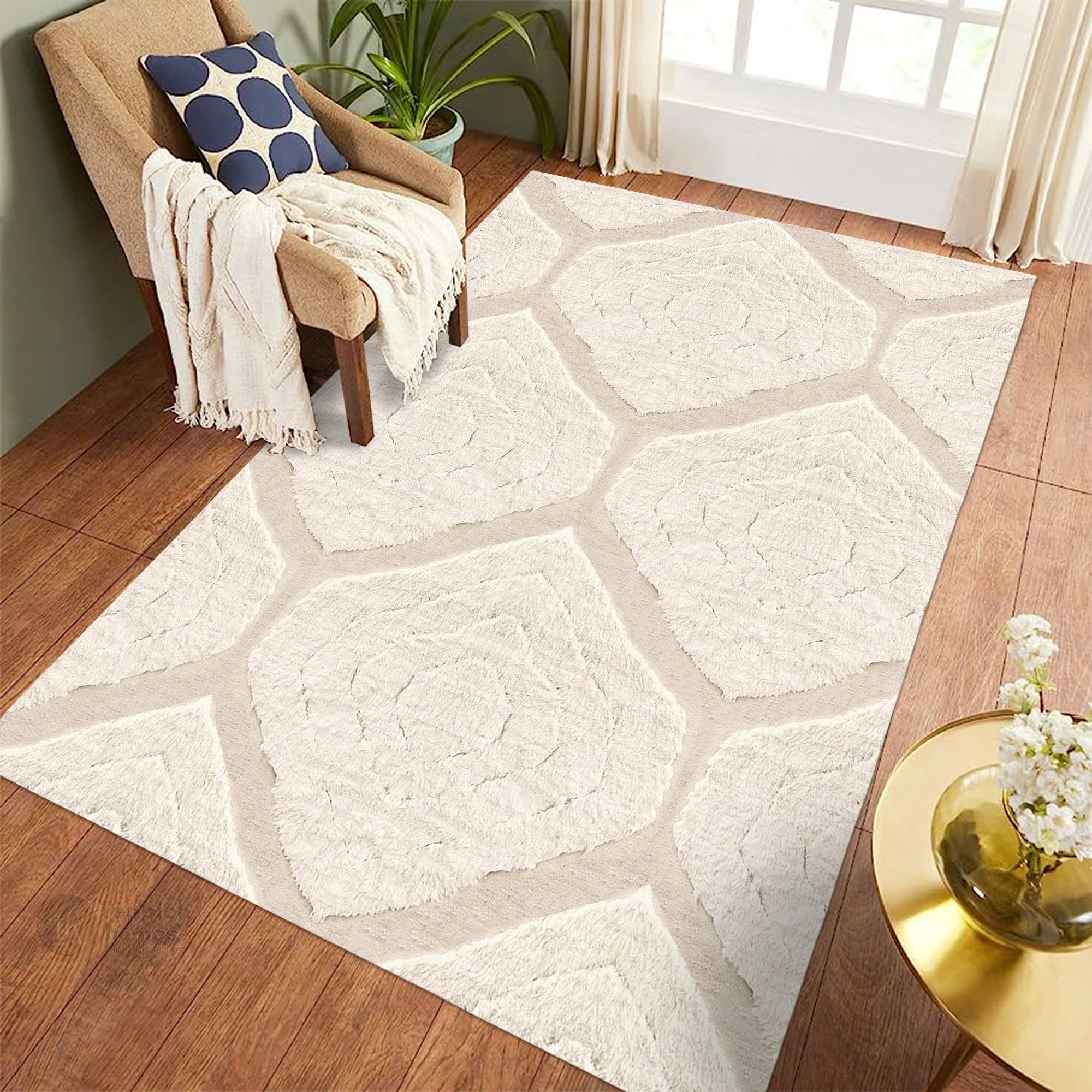 Textured Rugs 9x12 Textured Diamond Bedroom Rug | 9x12 ft