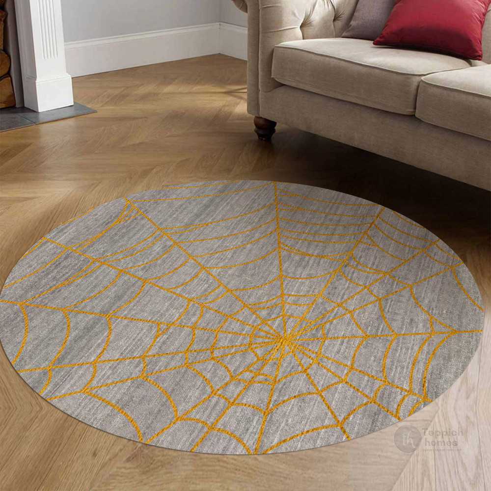 Modern Spiderweb Round Rug | 7x7 Rugs