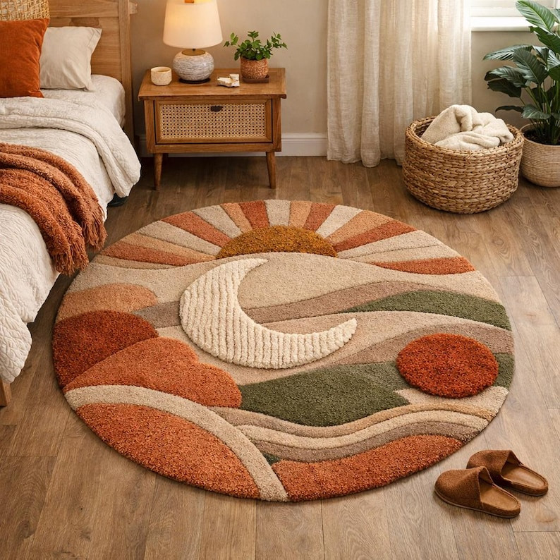Hand Tufted Round Rug 1x1 Meter