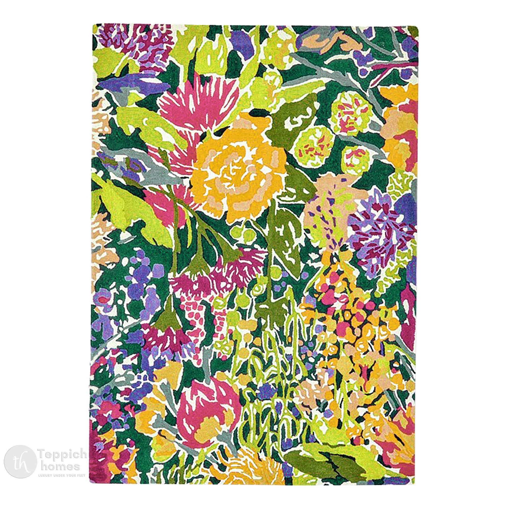 Green Flower Rug Hand Tufted 9x12 9x13 10x10 10x14 Flor Carpet Rug For Living Room Wool Carpet