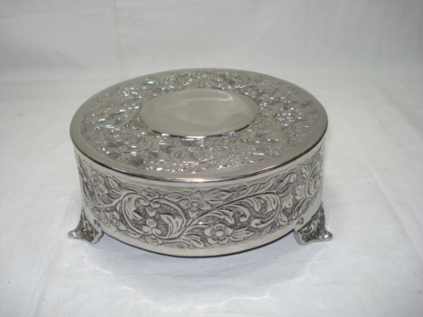 Image of Nickel Plated Brass Cake Stand