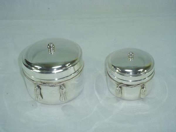 Image of Silver Plated Brass Trinket Box