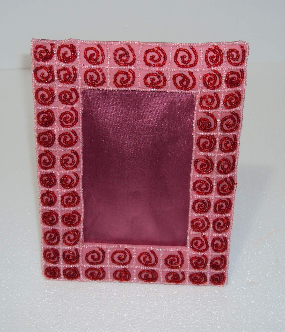 Fabric And Beads Picture Frame