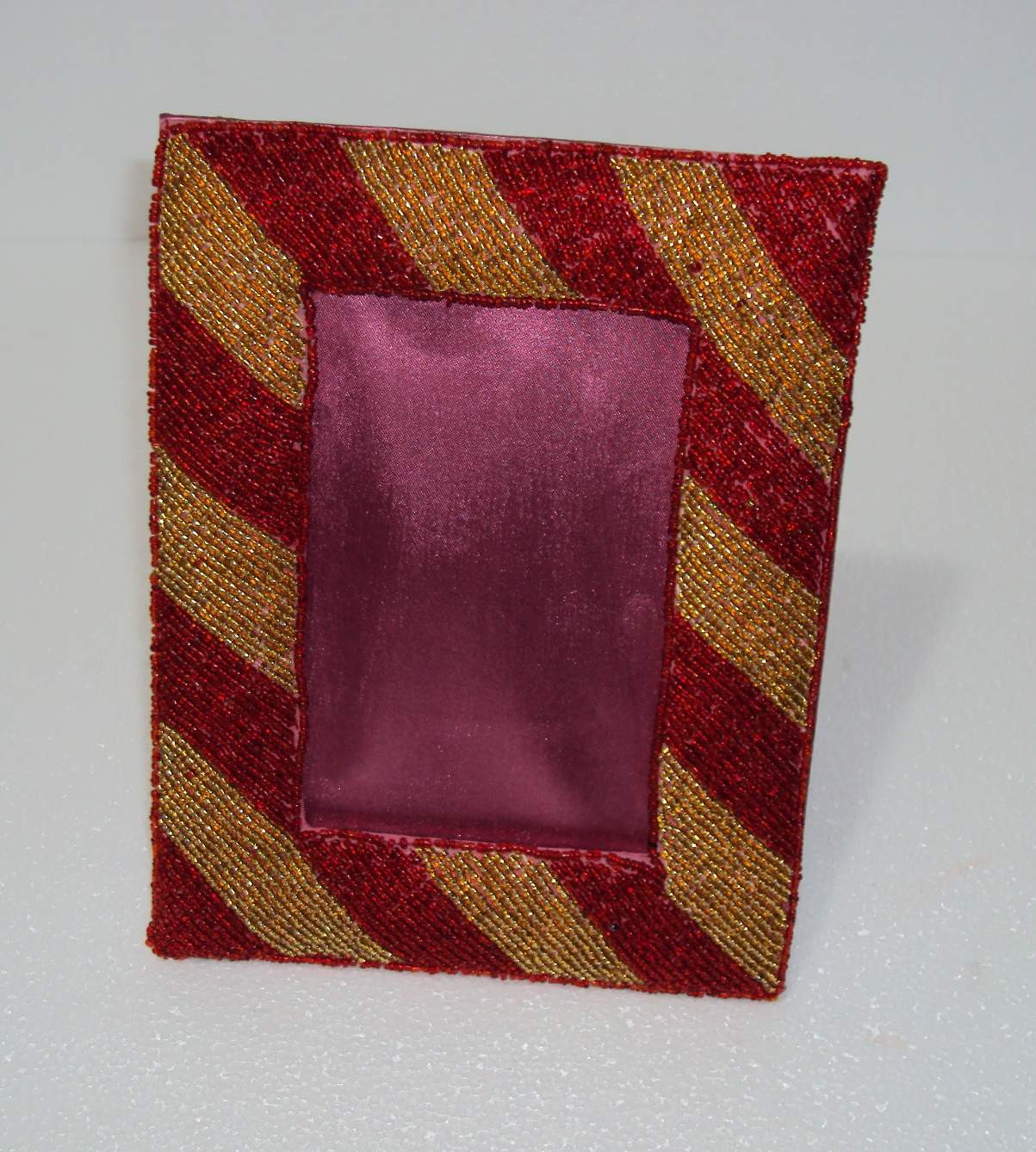 Fabric And Beads Picture Frame