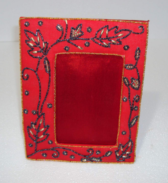 Image of Fabric And Beads Picture Frame