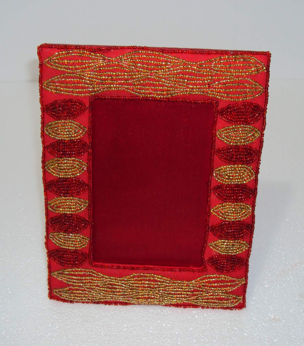 Fabric And Beads Picture Frame
