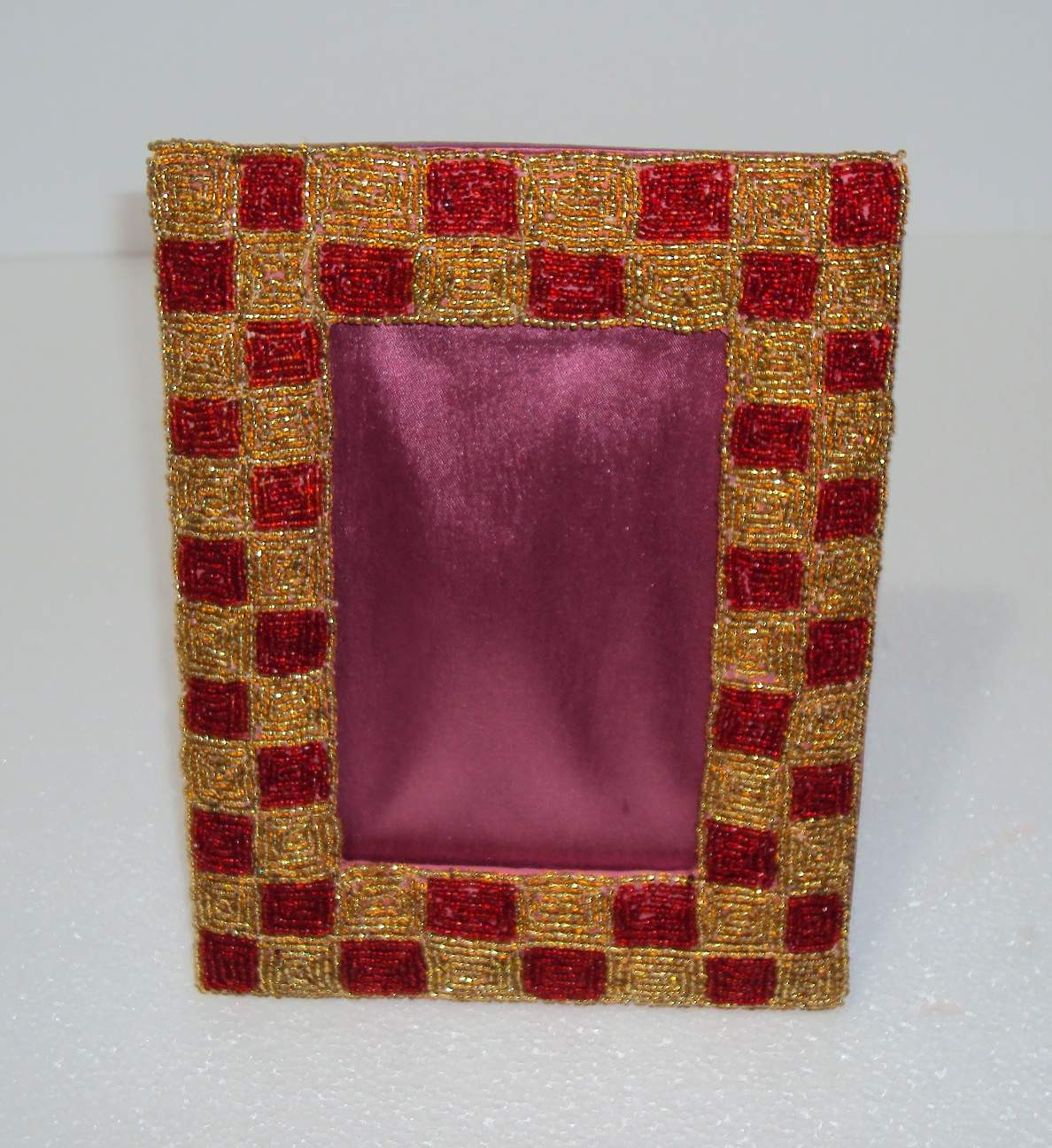 Fabric And Beads Picture Frame