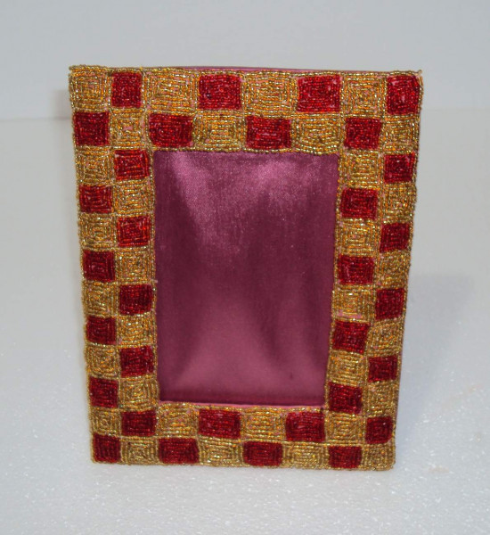 Image of Fabric And Beads Picture Frame